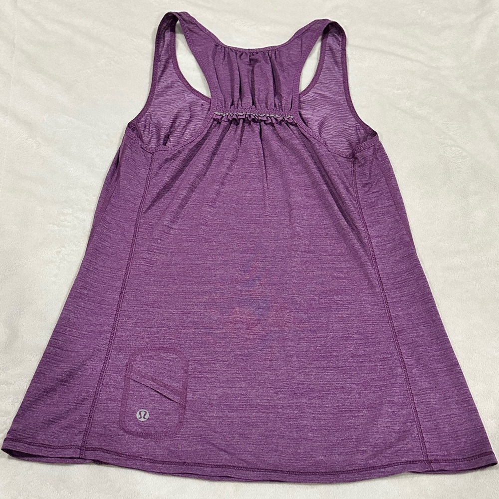 Lululemon Tank Top Size Small Heathered Purple Ruffles Feminine Style Women’s